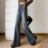 デニム フレアパンツ カットオフパンツ | teddyshop | 詳細画像9 