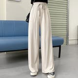 アイボリー | リブワイドパンツ レディース 秋冬 | teddyshop