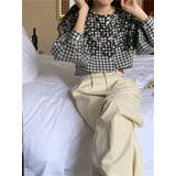 ブラウス 花柄 ギンガムチェック | teddyshop | 詳細画像8