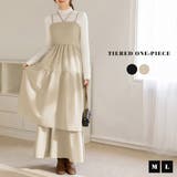 「デコルテを彩る肩紐」ワンピース ティアード レディース | teddyshop | 詳細画像2 