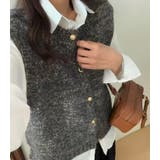「ボタンデザインにも違いが」ニット ベスト ラメ入りMIX | teddyshop | 詳細画像12 