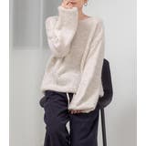 「アクセ付けて首回りを綺麗に」ニット モヘアタッチ トップス | teddyshop | 詳細画像17