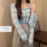 ニットカーディガン チェック クロップド丈 | teddyshop | 詳細画像7