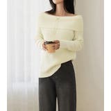 リブニット オフショルダー 全3色 | teddyshop | 詳細画像15 