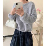 「アクセ付けて首回りを綺麗に」ニット モヘアタッチ トップス | teddyshop | 詳細画像21