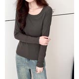 「親しみやすい着方へ」リブ トップス カットソー | teddyshop | 詳細画像13 