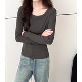 「親しみやすい着方へ」リブ トップス カットソー | teddyshop | 詳細画像14 