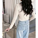 「親しみやすい着方へ」リブ トップス カットソー | teddyshop | 詳細画像19 