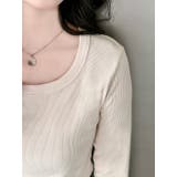 「親しみやすい着方へ」リブ トップス カットソー | teddyshop | 詳細画像22 