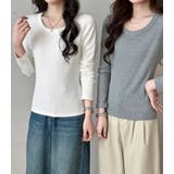 「親しみやすい着方へ」リブ トップス カットソー | teddyshop | 詳細画像26 