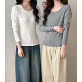 「親しみやすい着方へ」リブ トップス カットソー | teddyshop | 詳細画像27 