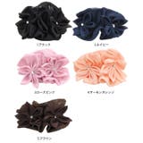 ふんわりシフォン素材 ラインストーン付フラワーモチーフシュシュ ヘアゴムヘアポニ… | terracotta | 詳細画像2 