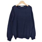5.ネイビー | ニット ワイドリブ トップス | terracotta