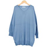 ４．モスブルー | ニット Ｖネック 七分袖 | terracotta