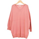 ５．サーモンピンク | ニット Ｖネック 七分袖 | terracotta
