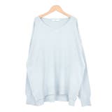 ６．サックス | ニット ニットソー Vネック | terracotta