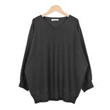 ３．ブラック | ニット Vネック ニットソー | terracotta