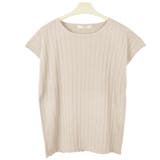 4.グレージュ | ニット フレンチスリーブ リブ | terracotta