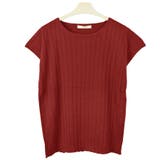 12.ワインレッド | ニット フレンチスリーブ リブ | terracotta