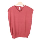 ３．レッド | サマーニット Vネック フレンチスリーブ | terracotta