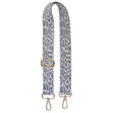 １．シルバーレオパード | ショルダーストラップ バッグ用 太め | terracotta