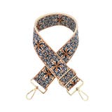 18.ベージュ×茶紺フラワー | ショルダーストラップ 刺繍 春 | terracotta