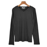 １．Ｖ首×ブラック | Tシャツ カットソー 長袖 | terracotta