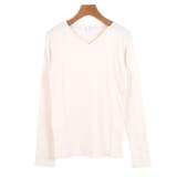 ４．Ｖ首×アイスベージュ | Tシャツ カットソー 長袖 | terracotta