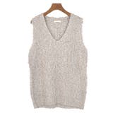 １．ベージュ | ニットベスト レディース Vネック | terracotta