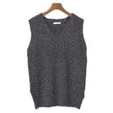 ６．チャコール | ニットベスト レディース Vネック | terracotta