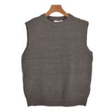 ５．チャコール | ニットベスト レディース 丸首 | terracotta