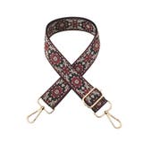 4.ブラック×ワイン小花 | ショルダーストラップ バッグ用 太め | terracotta