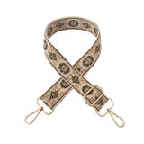 5.ベージュ×濃茶オレンジ小花 | ショルダーストラップ バッグ用 太め | terracotta