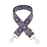 11.ブラック×紫小花 | ショルダーストラップ バッグ用 太め | terracotta