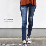 あったかいズボン デニム風 レギンス | terracotta | 詳細画像11 