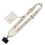 ６．草花アイボリー | スマホショルダーストラップ ショルダーのみ ミニポーチ付き | terracotta