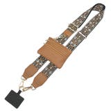 １２．ブラックオレンジ小花 | スマホショルダーストラップ ショルダーのみ ミニポーチ付き | terracotta