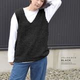 ニットベスト レディース Vネック | terracotta | 詳細画像12 