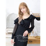 フリルアシンメトリーシアースリーブミディアムドレス 韓国ドレス エレガントドレス | Tika | 詳細画像2 