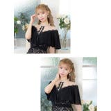 総レース×シアーフリルハイウエスト切替ミディアムドレス 韓国ドレス | Tika | 詳細画像3