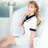 ネックリボン×パイピングデザインタイトミニドレス 韓国ドレス ガーリードレス | Tika | 詳細画像1 