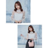 レーススリーブ×サテンリボン裾プリーツセットアップミニドレス 韓国ドレス | Tika | 詳細画像3