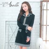 千鳥格子パイピング×リボンワンピースセットアップスーツ 韓国スーツ ガーリースーツ | Tika | 詳細画像1