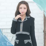 千鳥格子パイピング×リボンワンピースセットアップスーツ 韓国スーツ ガーリースーツ | Tika | 詳細画像2