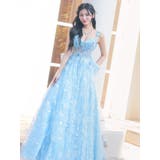 【LA直輸入】立体フラワー×ラメAライン＊スピンドル調整付き主役フレアロングドレ… | Tika | 詳細画像3 