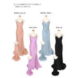 サテンカシュクールバストビジュースリットドレープマーメイドロングドレス | Tika | 詳細画像11 