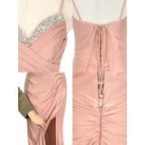 サテンカシュクールバストビジュースリットドレープマーメイドロングドレス | Tika | 詳細画像12 