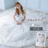オープンショルダー立体フラワーボリュームロングドレス イベントドレス 豪華 | Tika | 詳細画像1