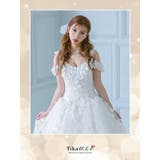 オープンショルダー立体フラワーボリュームロングドレス イベントドレス 豪華 | Tika | 詳細画像2