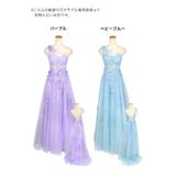 ボーン入りシースルーワンショルダーロングドレス 袖なし 立体フラワーモチーフ | Tika | 詳細画像11 